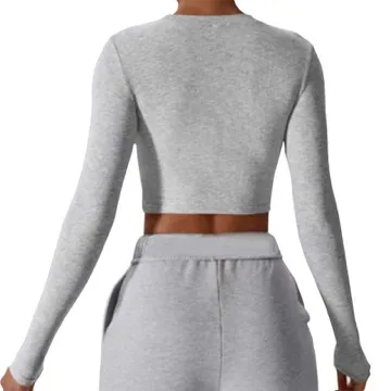 LS-B0898 Women's Long-Sleeve Yoga Top in Black, original product photograph