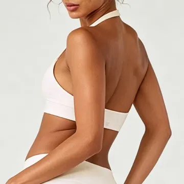 LS-B0922 Women's Sports Bra in White, original product photograph