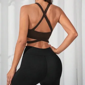LS-B0927 Women's Sports Bra in Brown, original product photograph