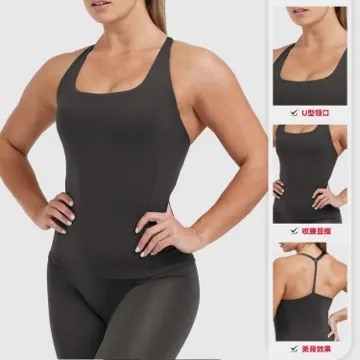 LS-B0930 Women's Padded Sports Tank in White, original product photograph