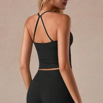LS-B0944 Women's Padded Sports Tank in White, original product photograph