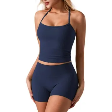 LS-B0944 Women's Padded Sports Tank in Navy, original product photograph