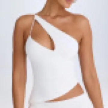 LS-B0945 Women's Padded Sports Tank in Ivory, original product photograph