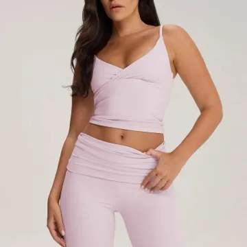 LS-B0947 Women's Padded Sports Tank in Pink, original product photograph