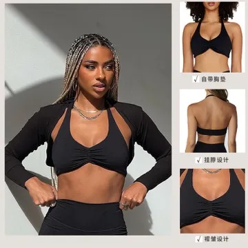 LS-B0978 Women's Sports Bra in Green, original product photograph