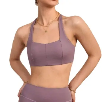 LS-B1006 Women's Padded Sports Tank in Mauve Pink, original product photograph