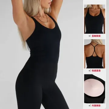 LS-B1014 Women's Padded Sports Tank in White, original product photograph