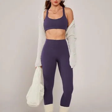 LS-B1019 Women's Sports Bra in Navy, original product photograph