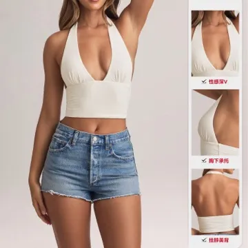 LS-B1023 Women's Padded Sports Tank in White, original product photograph