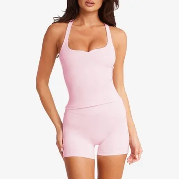 LS-B1025 Women's Padded Sports Tank in Black, original product photograph