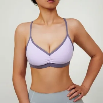LS-B1026 Women's Sports Bra in Purple, original product photograph