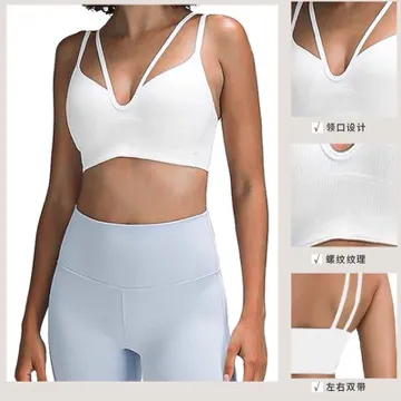 LS-B1035 Women's Sports Bra in White, original product photograph