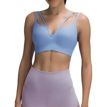 LS-B1035 Women's Sports Bra in Blue, original product photograph