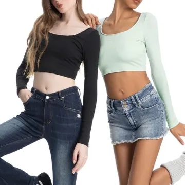 LS-B1039 Women's Long-Sleeve Yoga Top in Green, original product photograph
