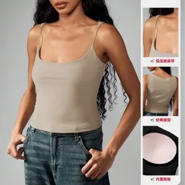 LS-B1058 Women's Padded Sports Tank in Toffee, original product photograph