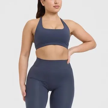 LS-B1067 Women's Sports Bra in Green, original product photograph