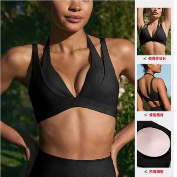 LS-B1084 Women's Sports Bra in Cherry Red, original product photograph