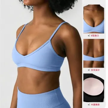 LS-B1085 Women's Sports Bra in Pink, original product photograph