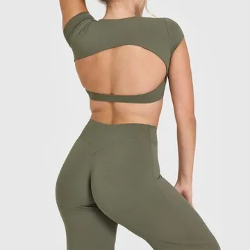 LS-B1093 Women's Padded Sports Tank in Green, original product photograph