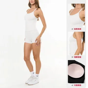 LS-B1094 Women's Padded Sports Tank in Pink, original product photograph
