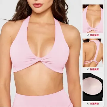 LS-B1096 Women's Sports Bra in Pink, original product photograph