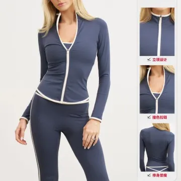 LS-B1101 Women's Long-Sleeve Yoga Top in Chocolate, original product photograph