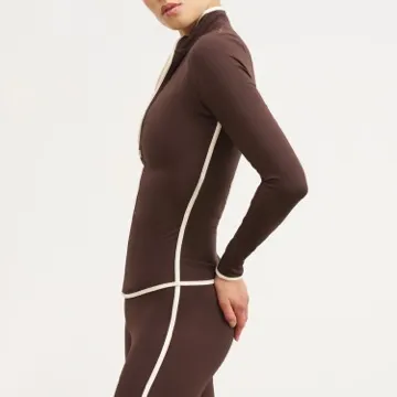 LS-B1101 Women's Long-Sleeve Yoga Top in Grey, original product photograph