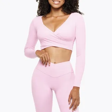 LS-B1102 Women's Long-Sleeve Yoga Top in Blue, original product photograph