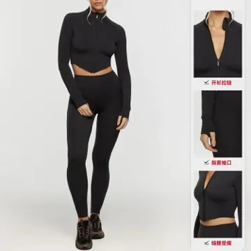 LS-B1111 Women's Long-Sleeve Yoga Top in Red, original product photograph