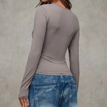LS-B1112 Women's Long-Sleeve Yoga Top in White, original product photograph