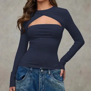 LS-B1112 Women's Long-Sleeve Yoga Top in Brown, original product photograph