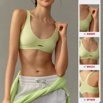 LS-B1123 Women's Sports Bra in White, original product photograph