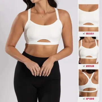 LS-B1130 Women's Sports Bra in White, original product photograph