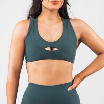 LS-B1142 Women's Sports Bra in Green, original product photograph