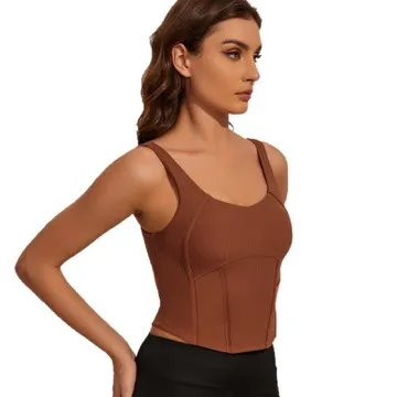 LS-B1151 Women's Padded Sports Tank in Black, original product photograph