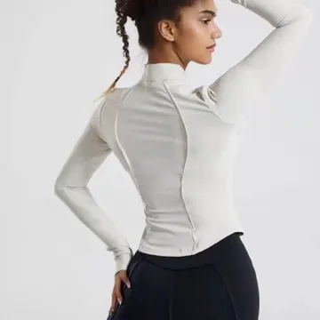 LS-B1155 Women's Long-Sleeve Yoga Top in Black, original product photograph