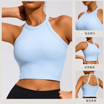LS-B1160 Women's Padded Sports Tank in Blue, original product photograph