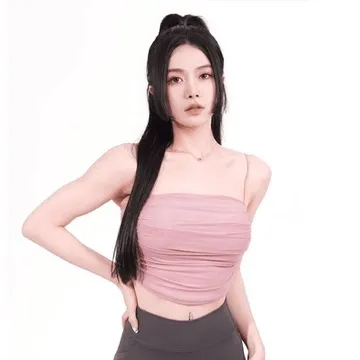 LS-B1167 Women's Padded Sports Tank in Black, original product photograph