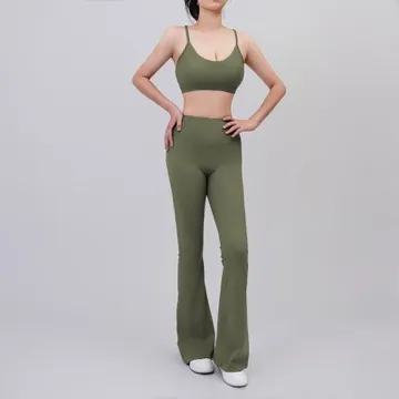 LS-B1179 Women's Tank & Shorts Set in Green, original product photograph