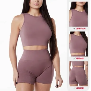 LS-B1181 Women's Tank & Shorts Set in White, original product photograph