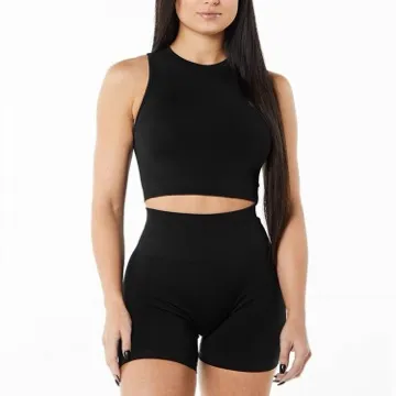 LS-B1181 Women's Tank & Shorts Set in Blue, original product photograph