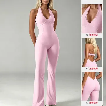 LS-B1185 Women's Tank & Shorts Set in Pink, original product photograph
