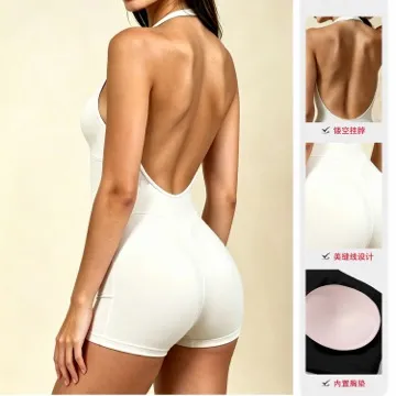 LS-B1187 Women's Yoga Jumpsuit in Black, original product photograph