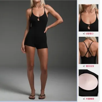 LS-B1188 Women's Yoga Jumpsuit in Chocolate, original product photograph