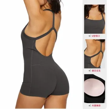 LS-B1190 Women's Yoga Jumpsuit in White, original product photograph