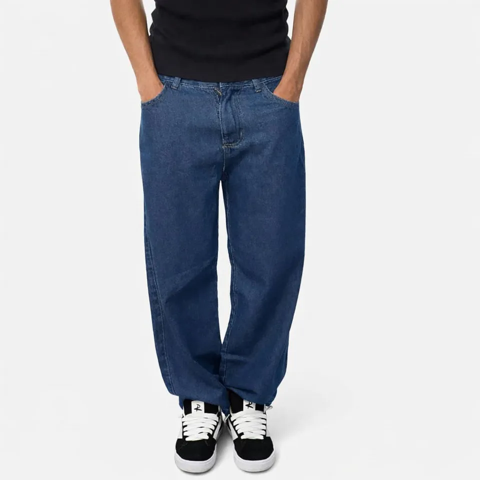 ST26-BJ-001 Plain-Wash Wide-Leg Jeans in Deep Blue, original product photograph