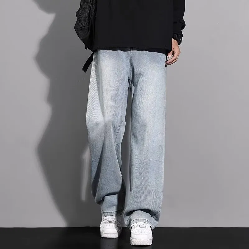 ST26-BJ-008 Vintage-Wash Baggy Jeans in Light Blue, original product photograph