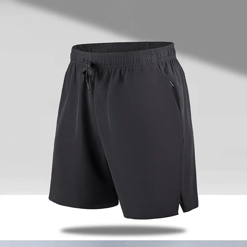 ST26-BS-006 Relaxed Split-Hem Sport Shorts in Dark Grey, original product photograph