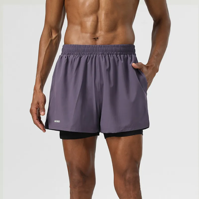 ST26-BS-008 Two-in-One Training Shorts in Dusty Purple, original product photograph