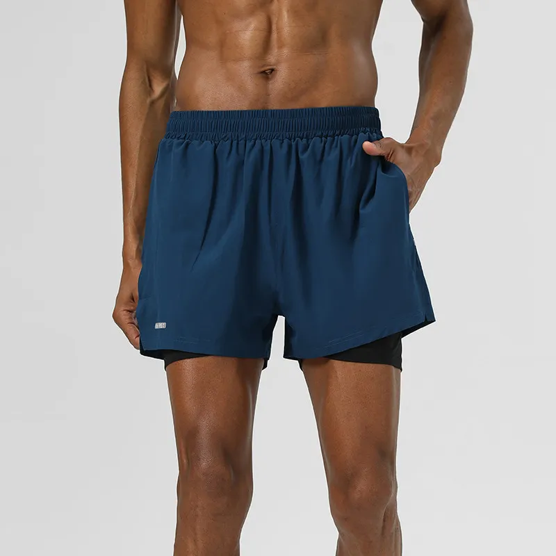 ST26-BS-008 Two-in-One Training Shorts in Navy Blue, original product photograph